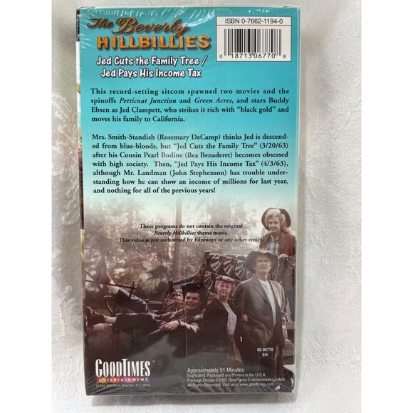The Beverly Hillbillies Jed cuts the Family Tree/Jed pays his income tax VHS - Picture 2 of 5